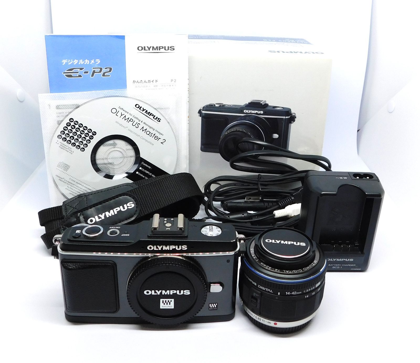 動作確認済み】OLYMPUS PEN E-P2 レンズキット 外箱付き バッテリー