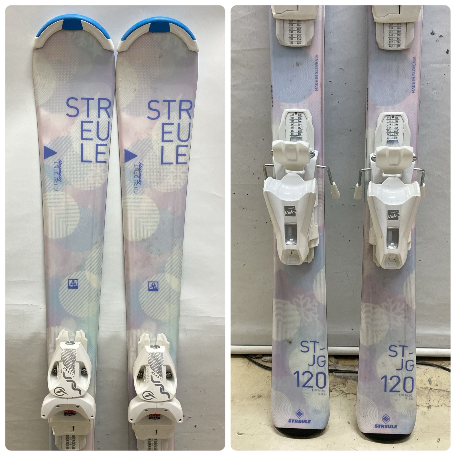 STREULE 120cm ジュニアスキー板　 90cmストックセット 浜館58-225] STREULE シュトロイレ ST-JG 120 ジュニア スキー 子ども
