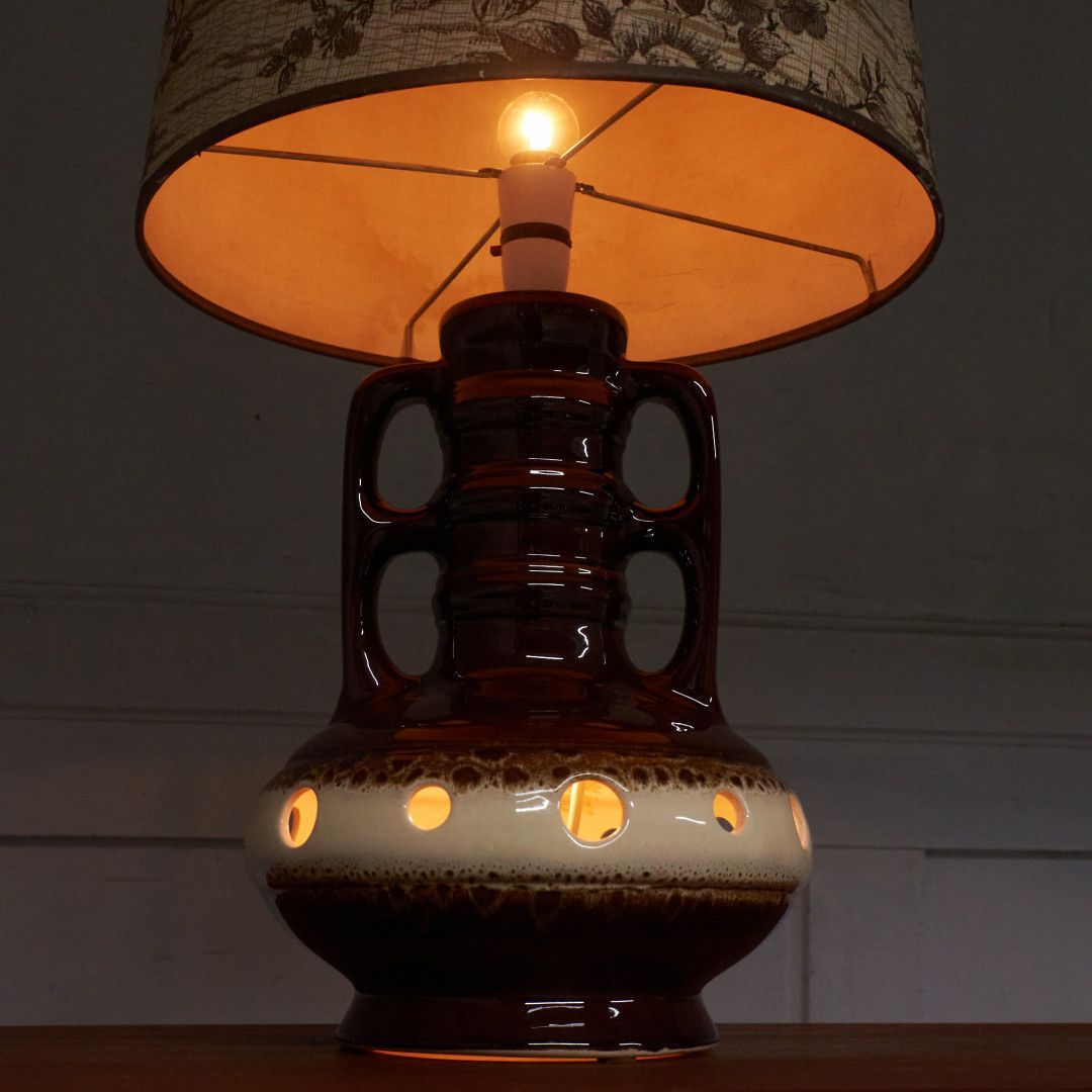 西ドイツ German Art Pottery ヴィンテージ テーブルランプ 陶器