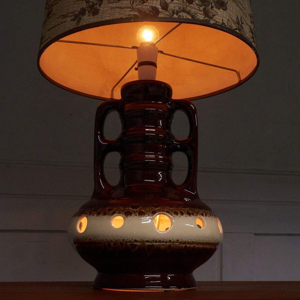 西ドイツ German Art Pottery ヴィンテージ テーブルランプ 陶器