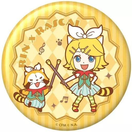 中古】バッジ・ピンズ(キャラクター) 鏡音リン＆ラスカル(SD) 「初音