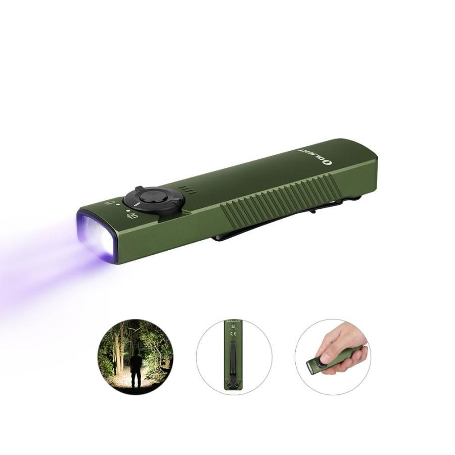OLIGHT オーライト Arkfeld UV フラッシュライト グリーン 小型 強力 無段階調光ミニledライト 懐中電灯 ハンディ 充電式 キャンプ 登山