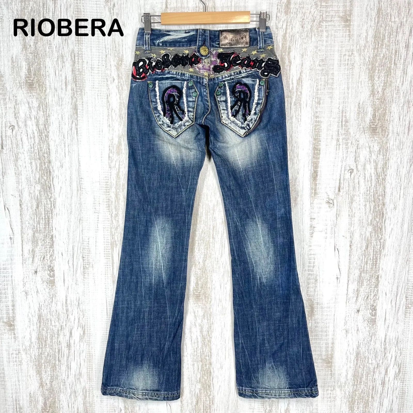 RIOBERA リオベラ ロゴ刺繍 レース スター スカル スタッズ ダメージ 