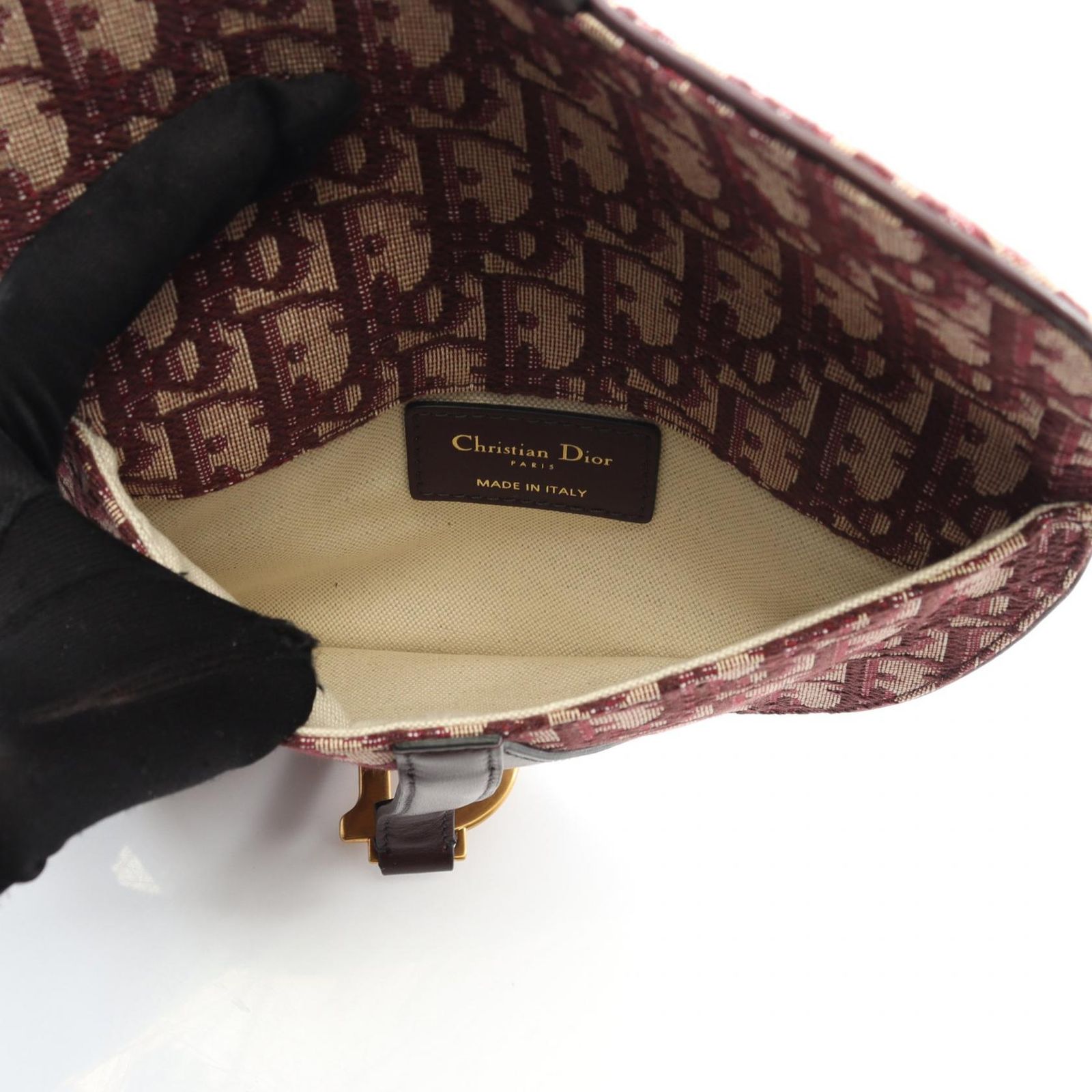 ディオール Dior ウエストバッグ SADDLE サドル オブリーク ボルドー