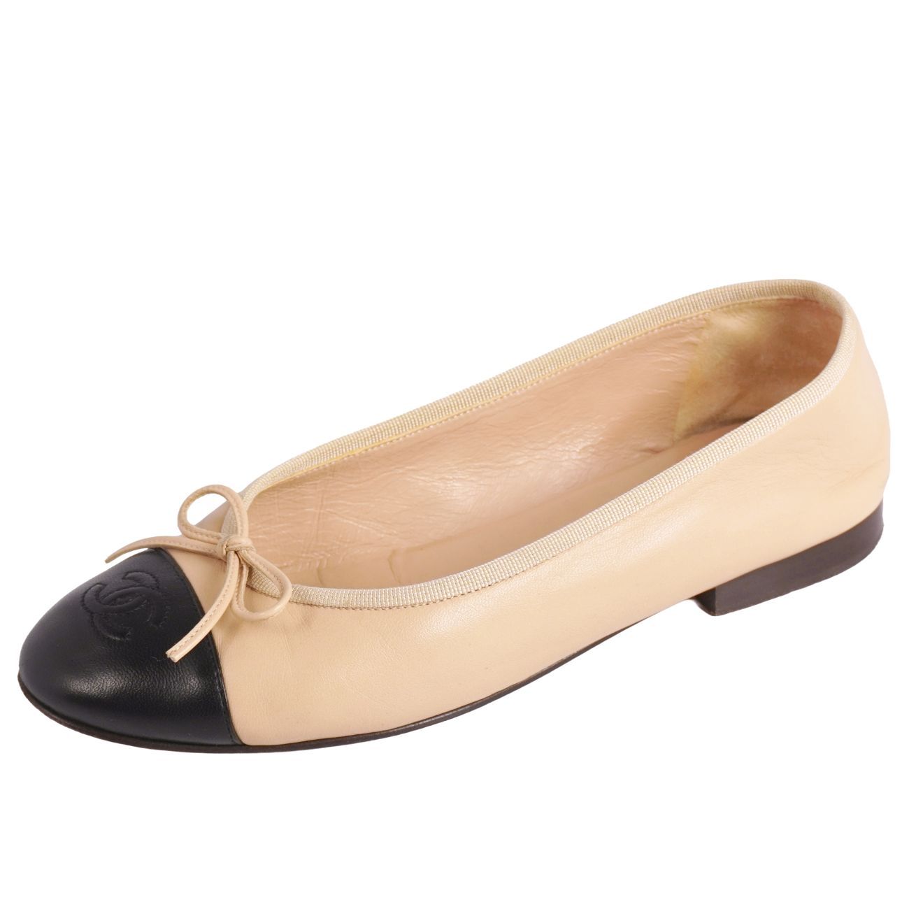 シャネル CHANEL パンプス バレリーナ G02819 リボン ココマーク
