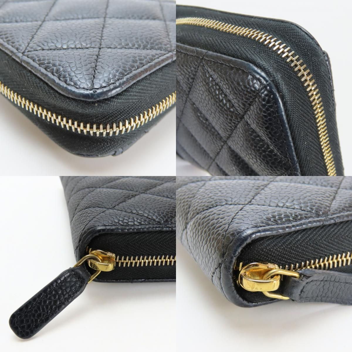 中古】 シャネル 長財布（ラウンドファスナー） マトラッセ ココマーク 