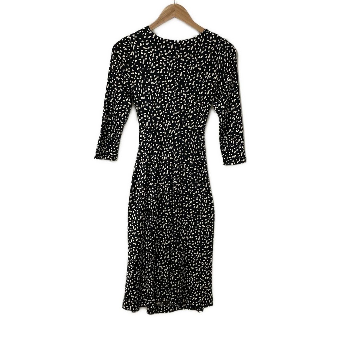 ✨美品✨ケイミー 黒 ドレープワンピース 7 カシュクール 上品シルエット kayme(ケイミー) ワンピース サイズ（JP）7 レディース美品 - 黒