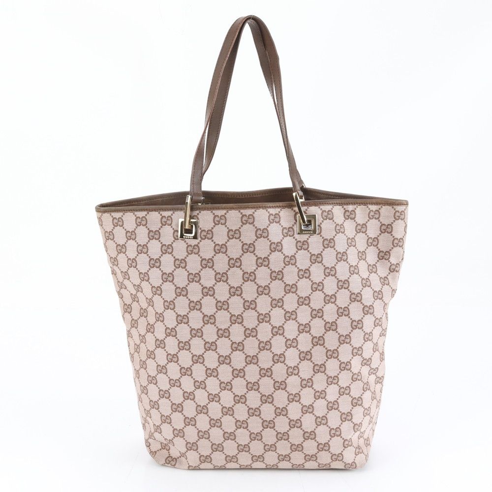 GUCCI GGキャンバス トートバッグ 肩掛け ロゴ金具 002・1098 美品 グッチ GGキャンバス 002 1098 レザー トート バッグ 肩掛け