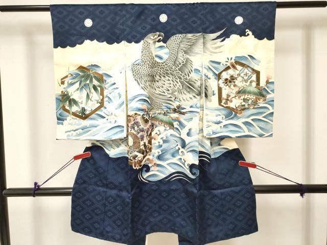 平和屋着物[]お宮参り 男の子 祝着 産着 初着 のしめ 鷹 鷲