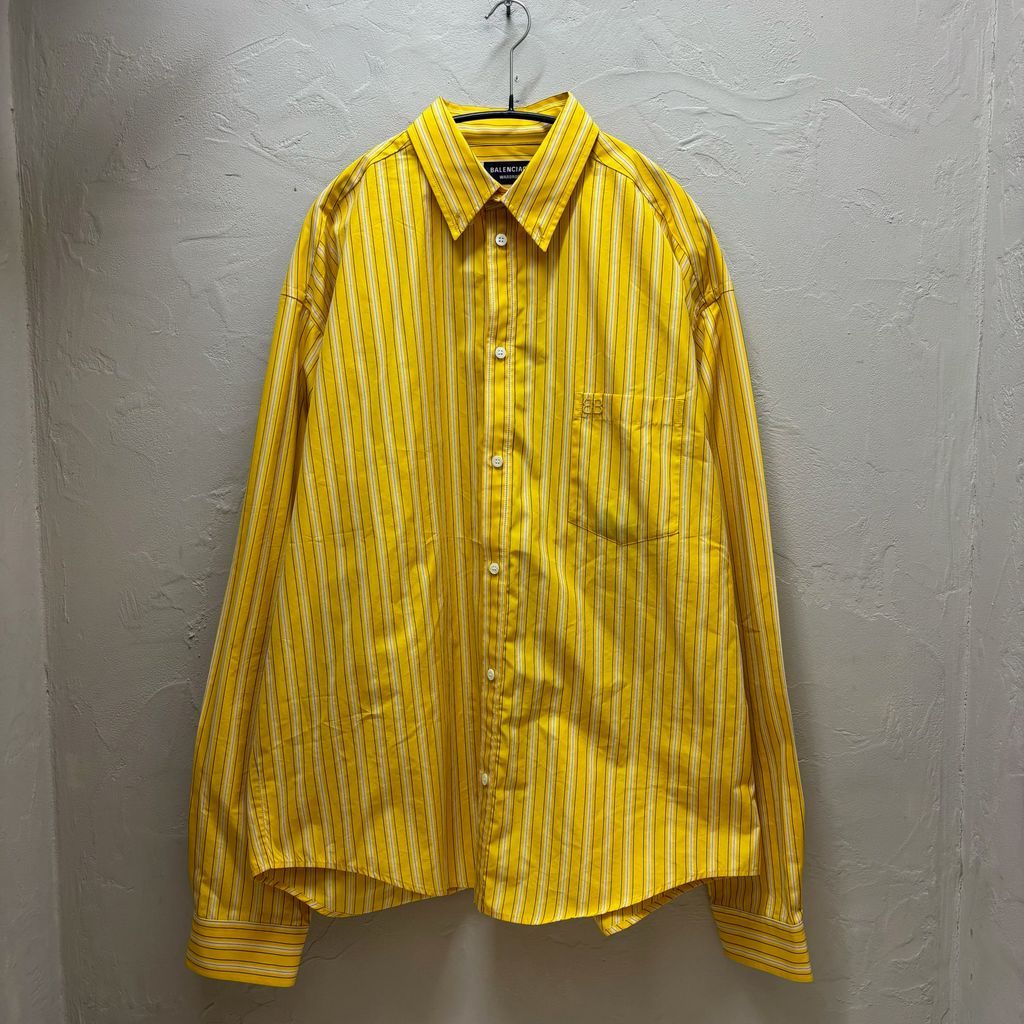 BALENCIAGA バレンシアガ 20SS STRIPE SHIRT 長袖シャツ イエロー size
