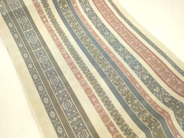 平和屋着物＊夏物　八寸名古屋帯　抽象間道　金糸　正絹　逸品　DABB3643cm 平和屋着物＊夏物 八寸名古屋帯 抽象間道 金糸 正絹 逸品 DABB3643cm