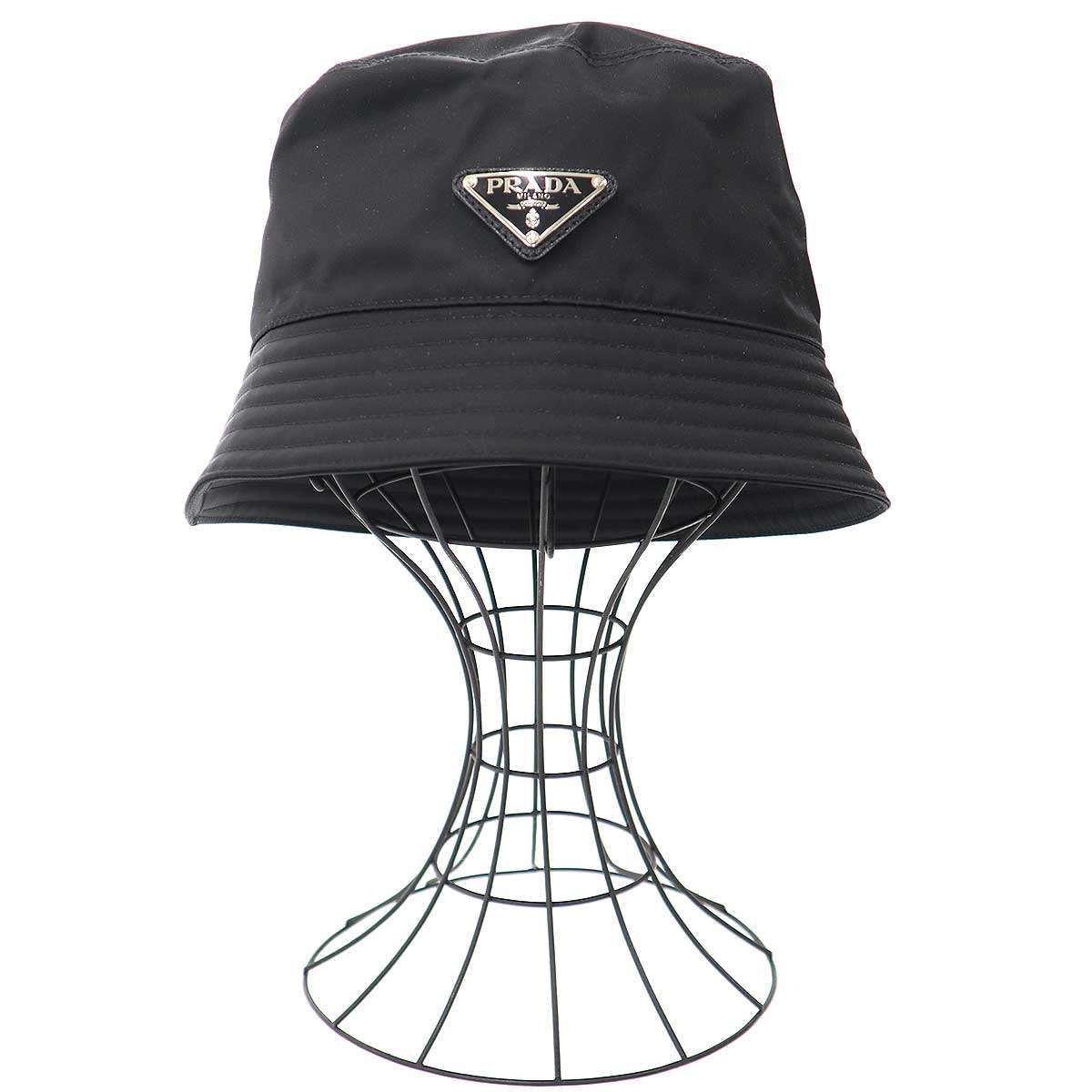 PRADA(プラダ) ハット L - 黒 RE-NYLON PRADA ブラック バケットハット