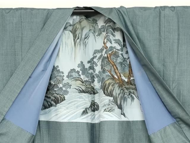平和屋着物○男性 本場大島紬 アンサンブル 長羽織 長襦袢（無双仕立て