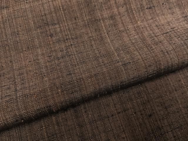 平和屋着物○男性 紬 アンサンブル 色無地 涅色 正絹 逸品 AABF6950ph