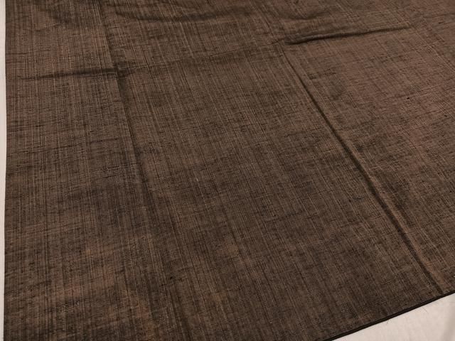 平和屋着物○男性 紬 アンサンブル 色無地 涅色 正絹 逸品 AABF6950ph