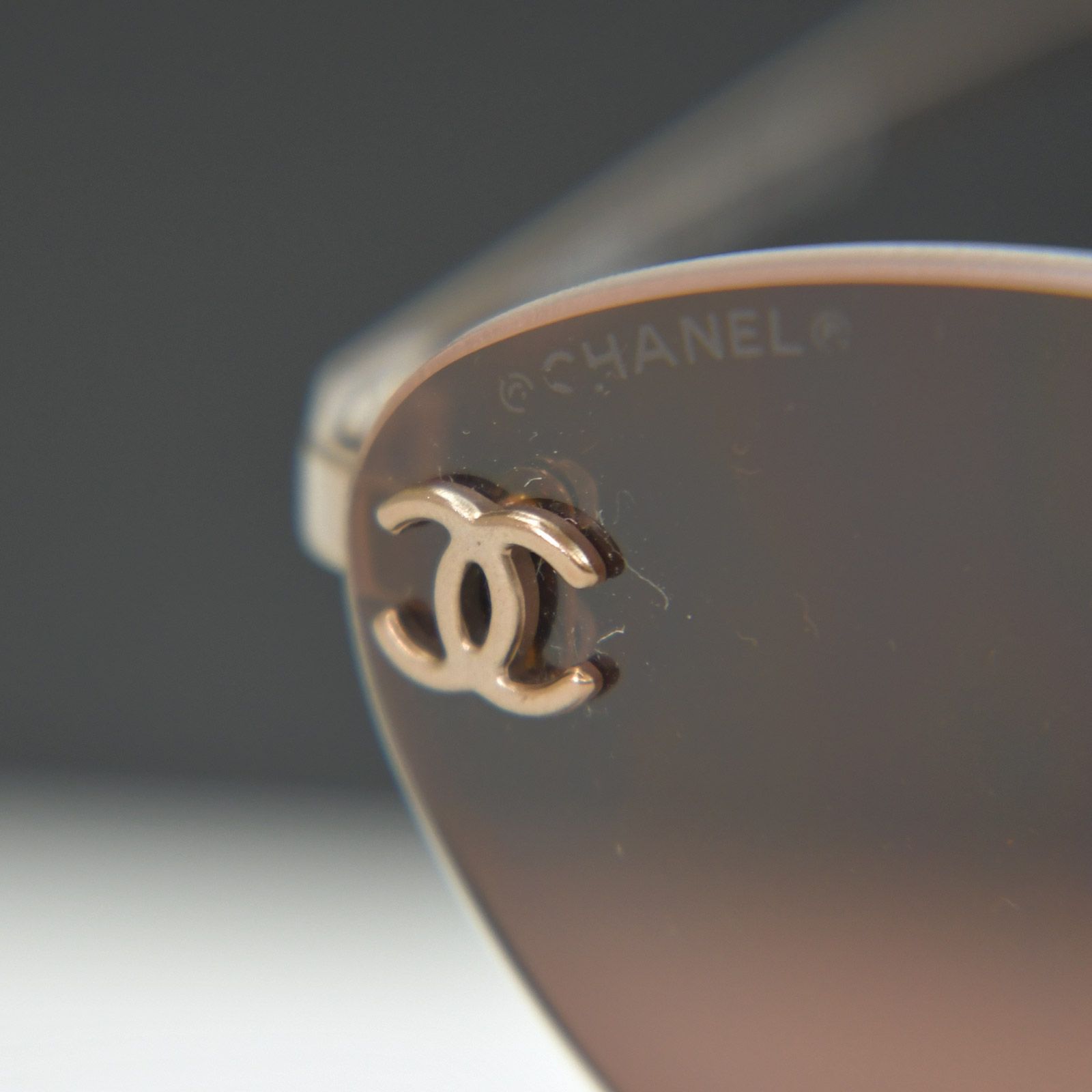 極美品 CHANEL シャネル リムレス サングラス メガネ ココマーク 4003