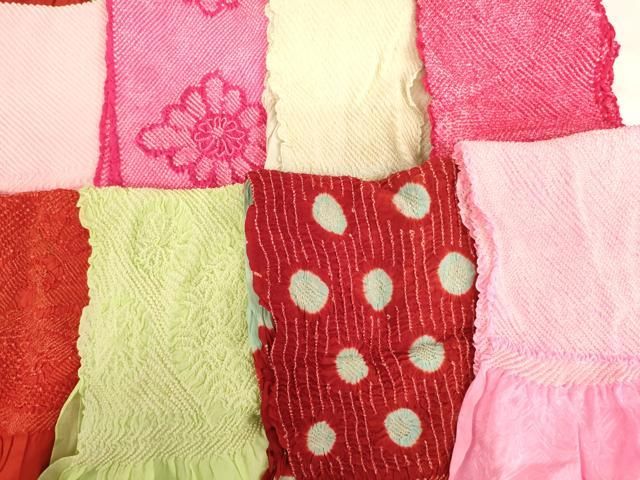 平和屋着物[]七五三　女の子　和装小物　帯揚げ25枚セット　総絞り　中抜き絞り　逸品　AABF2234ja