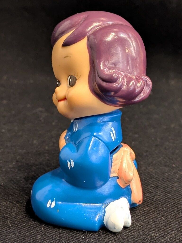 勧業銀行 ソフビ貯金箱 8.6cm のばらちゃん 青い着物 85mm - メルカリ