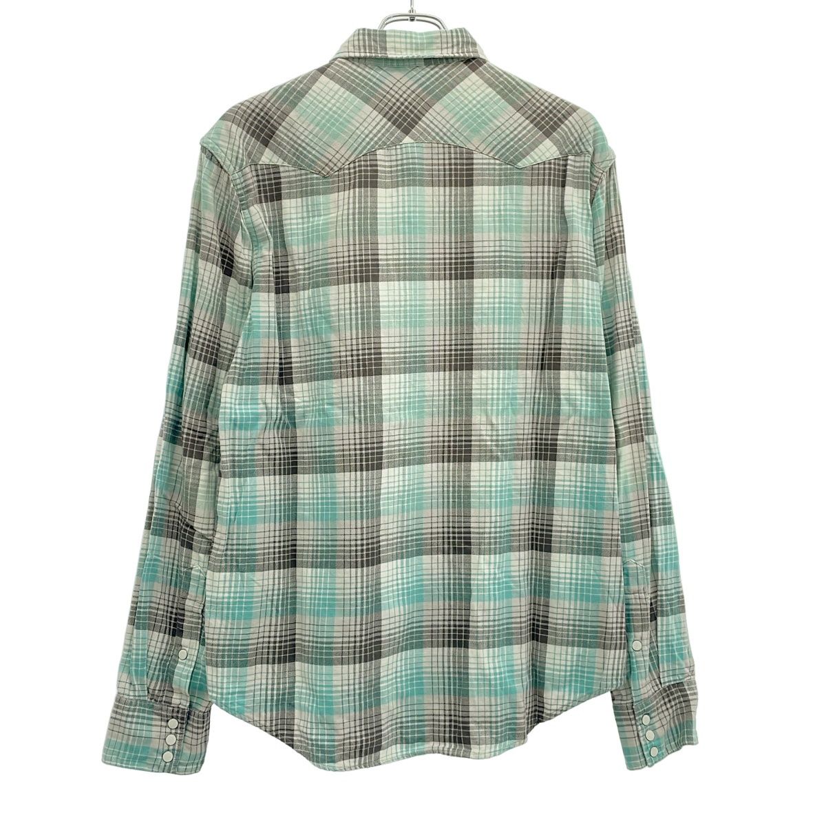 RRL ダブルアールエル チェックウエスタンシャツ 65978 グリーン L