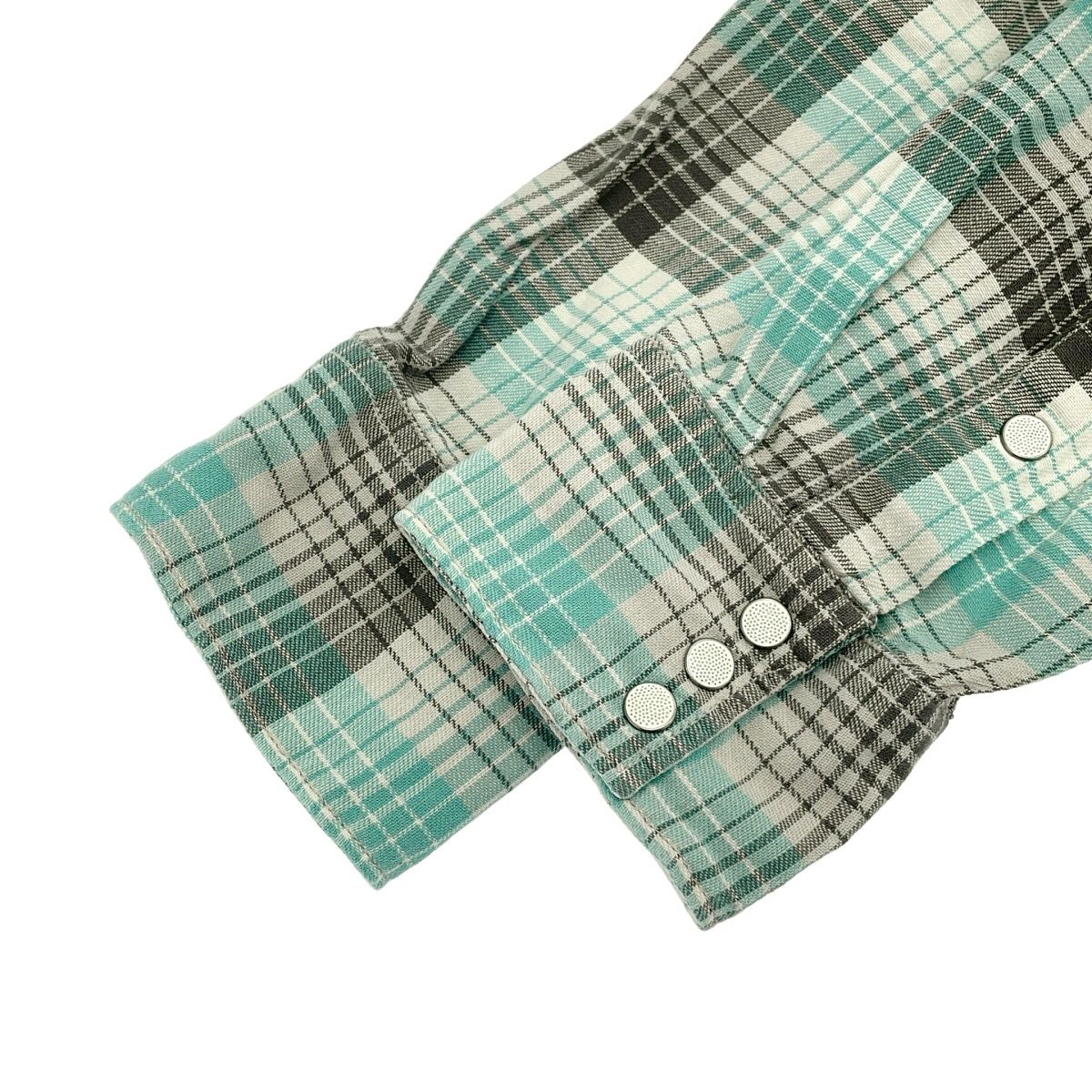 RRL ダブルアールエル チェックウエスタンシャツ 65978 グリーン L