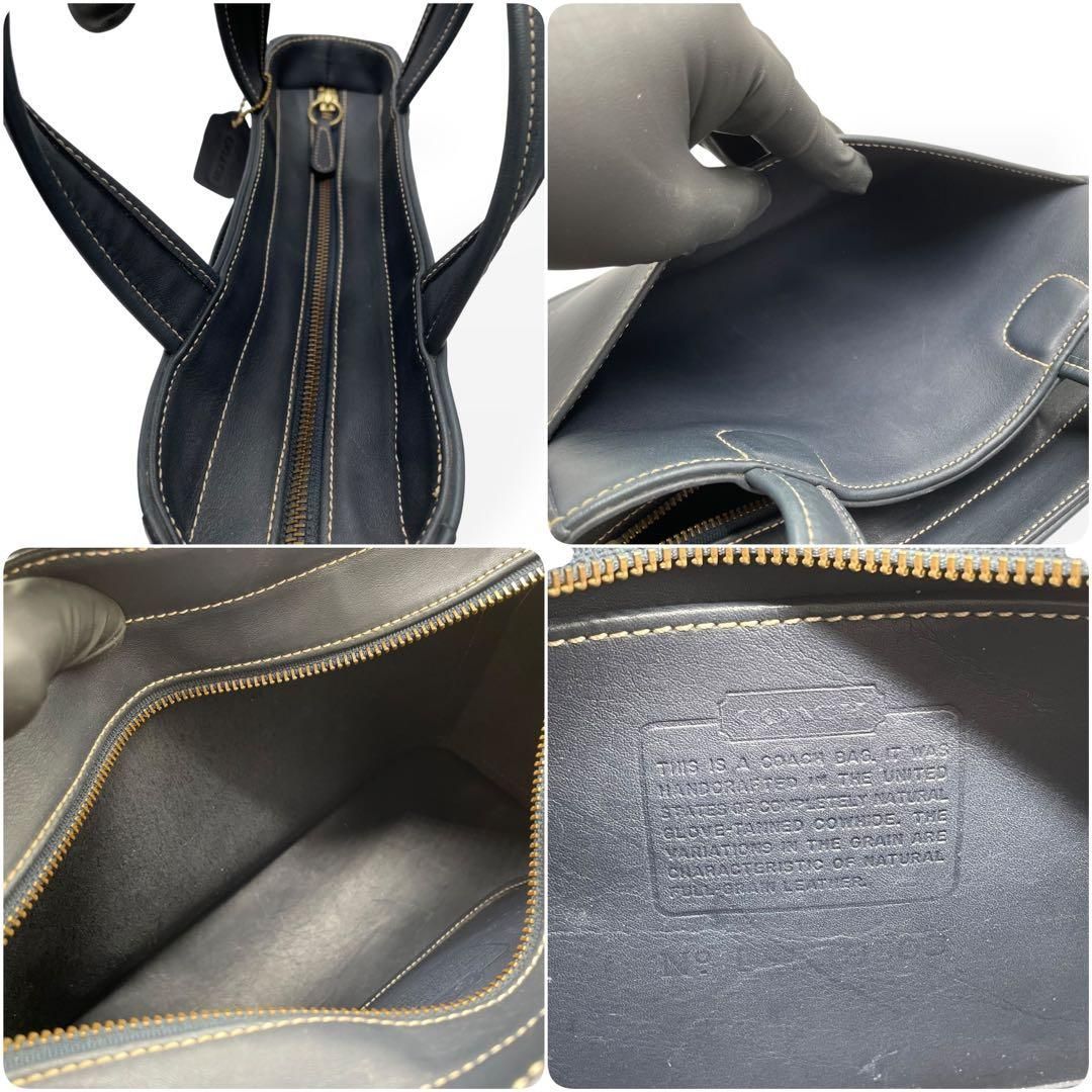 【極美品】COACH オールドコーチ ハンドバッグ トート USA製 極美品 COACH オールドコーチ USA製 トートバッグ ネイビー レザー