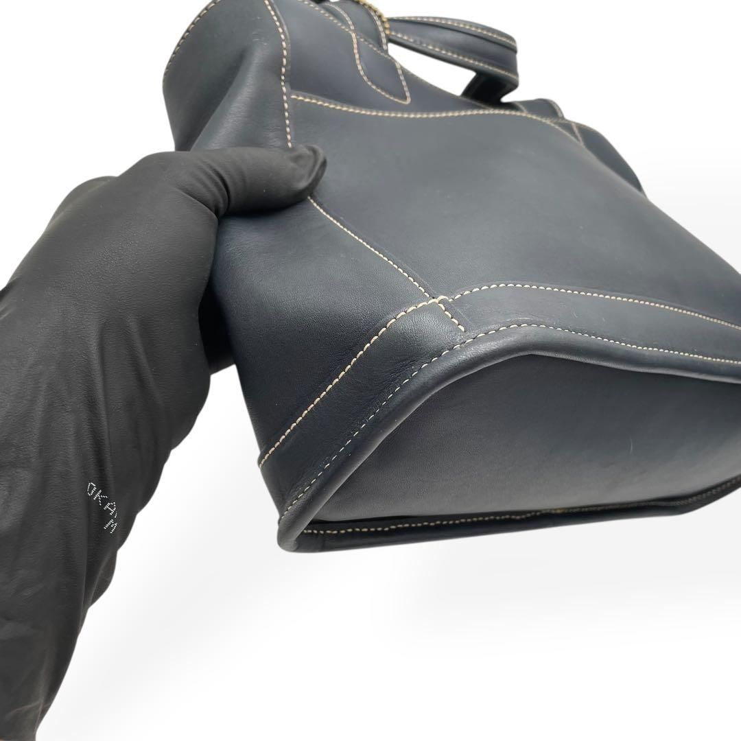 極美品 COACH オールドコーチ USA製 トートバッグ ネイビー レザー