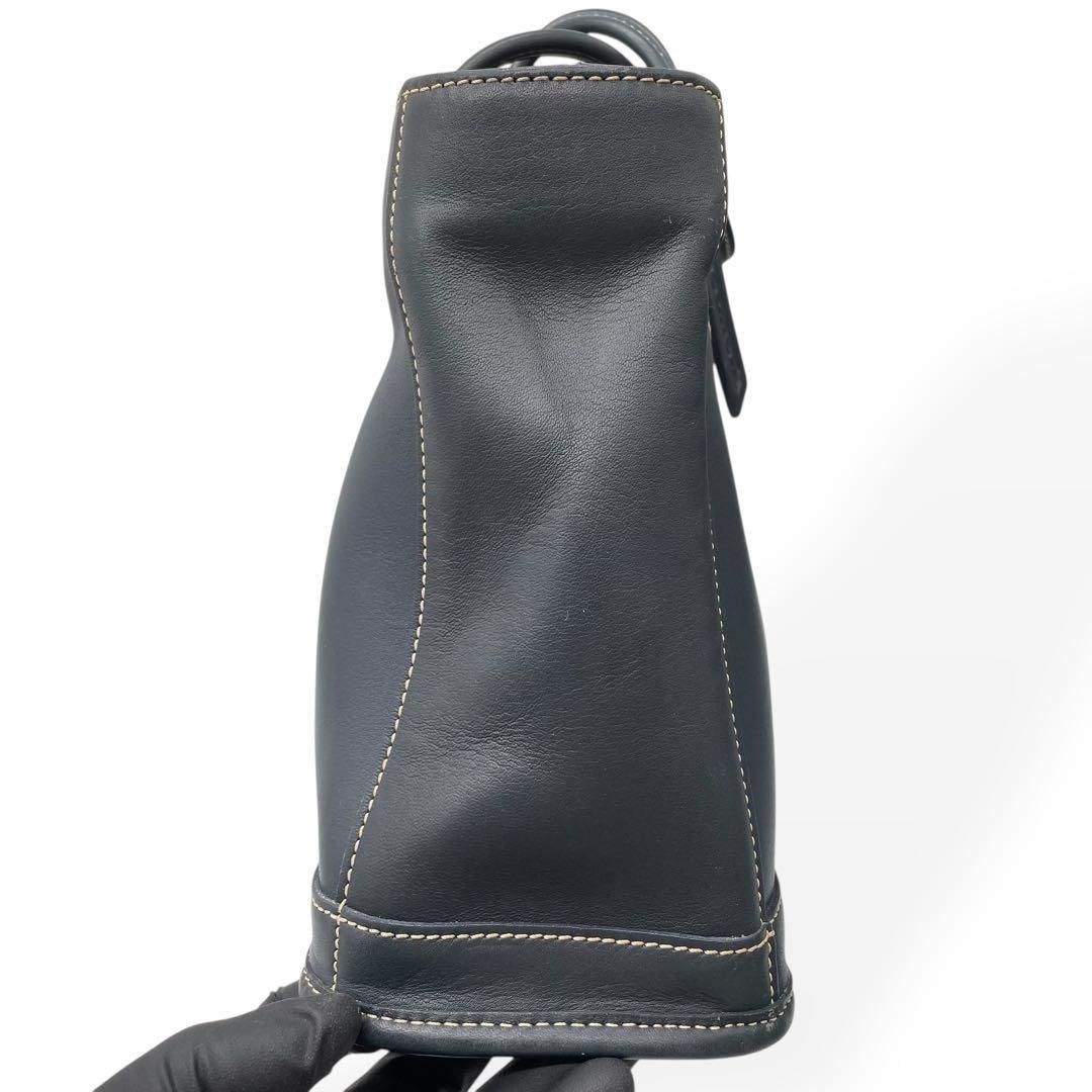 極美品 COACH オールドコーチ USA製 トートバッグ ネイビー レザー