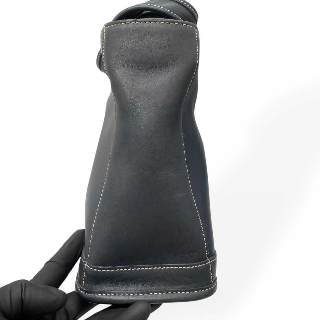 極美品 COACH オールドコーチ USA製 トートバッグ ネイビー レザー