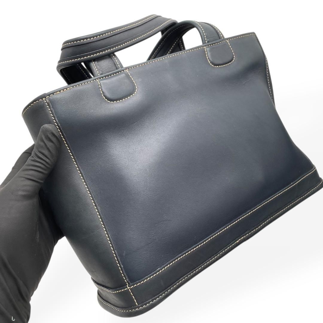 極美品 COACH オールドコーチ USA製 トートバッグ ネイビー レザー 極美品 COACH オールドコーチ USA製 トートバッグ ネイビー レザー