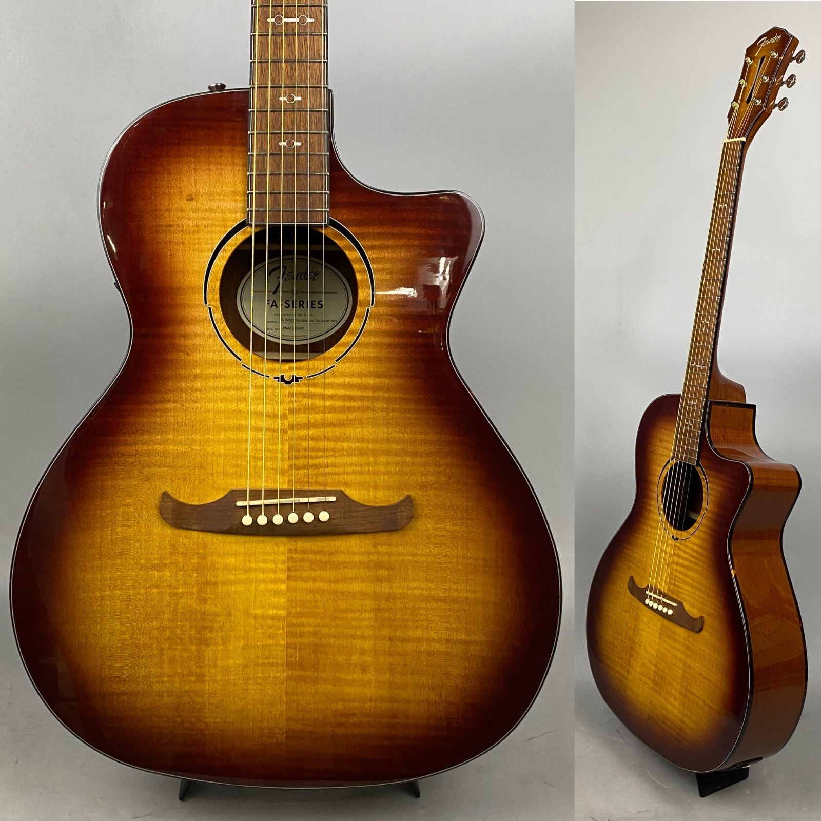 Fender FA-345CE Auditorium 3-Tone Tea Burst A9BJE410600 f145 