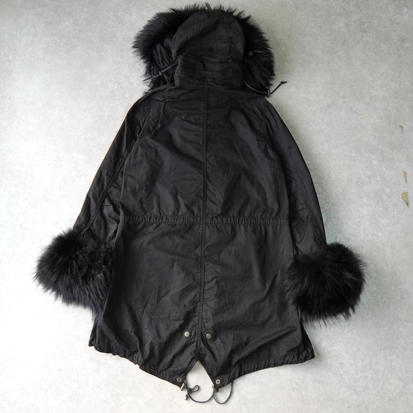 パナジ ボアライナー ファー モッズコート ブラック レディース - メルカリ