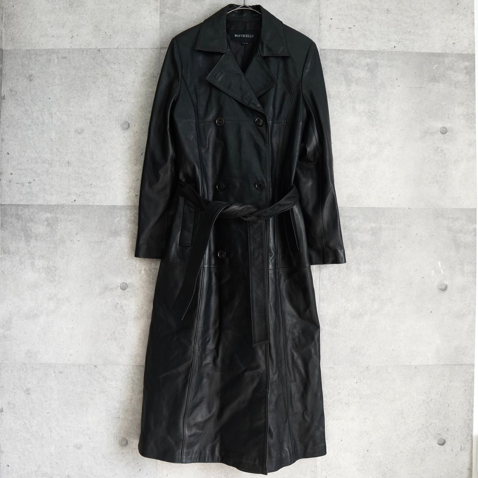 ロベルト ボッティチェリ レザー トレンチコート ブラック レディース