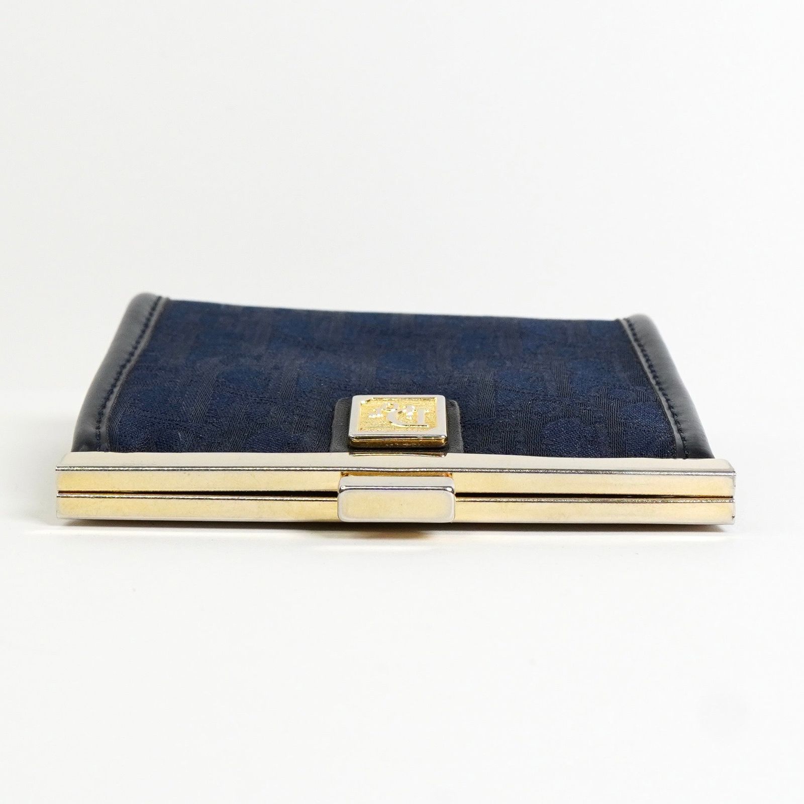 入手困難✨ ディオール がま口 ポーチ キャンバス トロッター ネイビー クリスチャン ディオール トロッター キャンバス がま口 コインケース