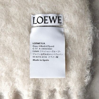 ロエベ レザーパッチ モヘア マフラー アイボリー - メルカリ