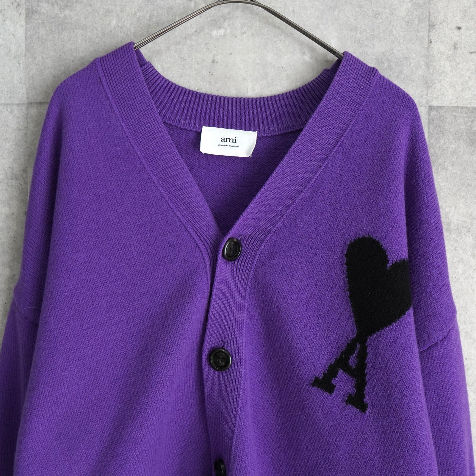 アミパリ アミ パリス ハートロゴ カーディガン パープル - メルカリ