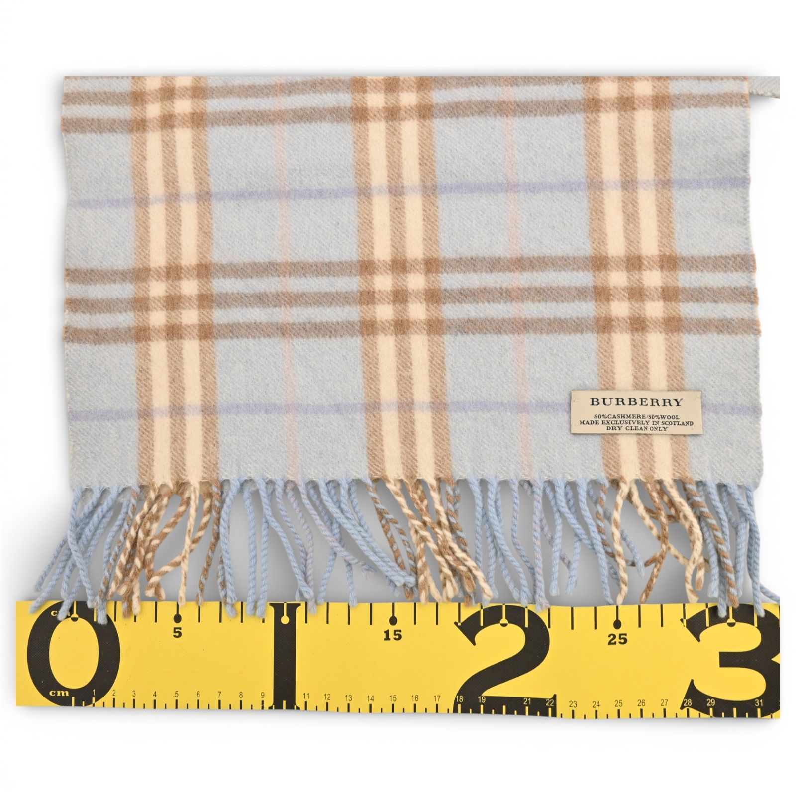 未使用品暖かいBURBERRY チェック柄 マフラーライトブルー バーバリー チェック ロゴ マフラー ライトブルー Aランク bb9906ht