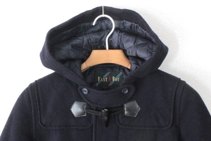 82【美品】イーストボーイ ダッフルコート 11 ダークネイビー 濃紺 L