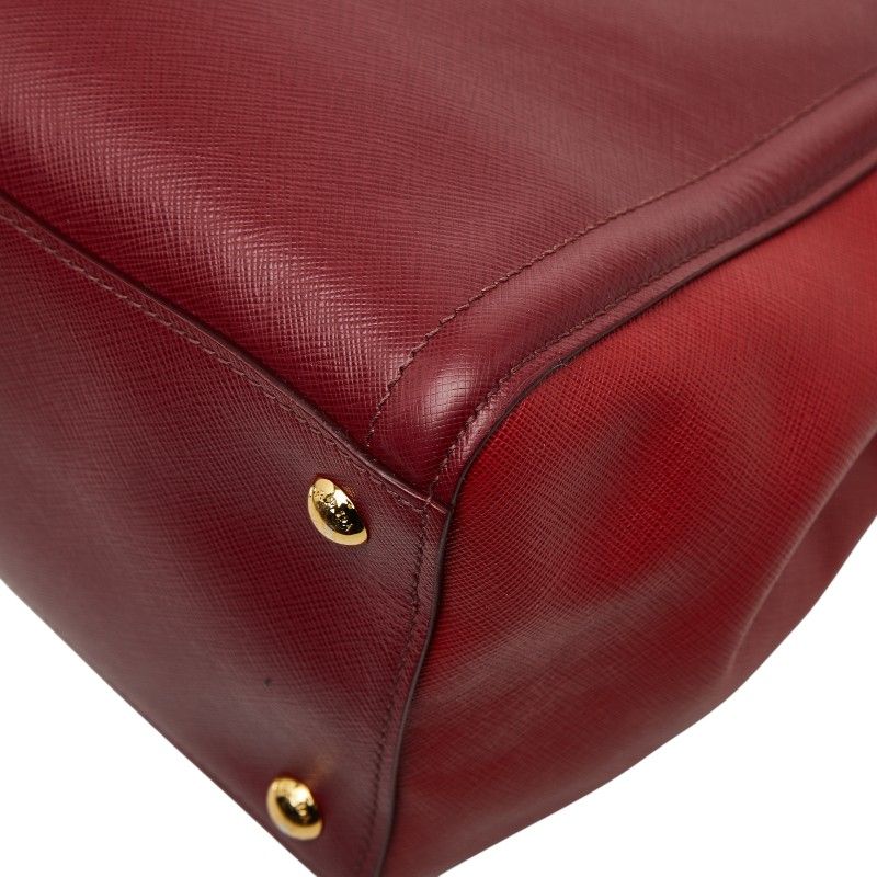 プラダ 三角ロゴプレート ハンドバッグ ショルダーバッグ 2WAY レッド