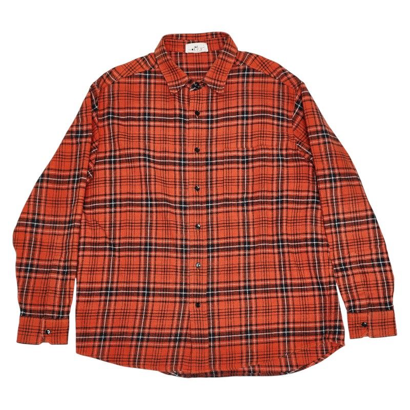 セリーヌ エディ スリマン チェック 長袖シャツ サイズ：39 オレンジ