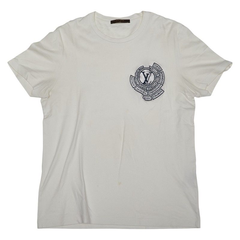 ルイヴィトン　Tシャツ　ワッペン ルイ ヴィトン ワッペン ロゴ 刺繍 半袖Tシャツ サイズ：L VCCM09
