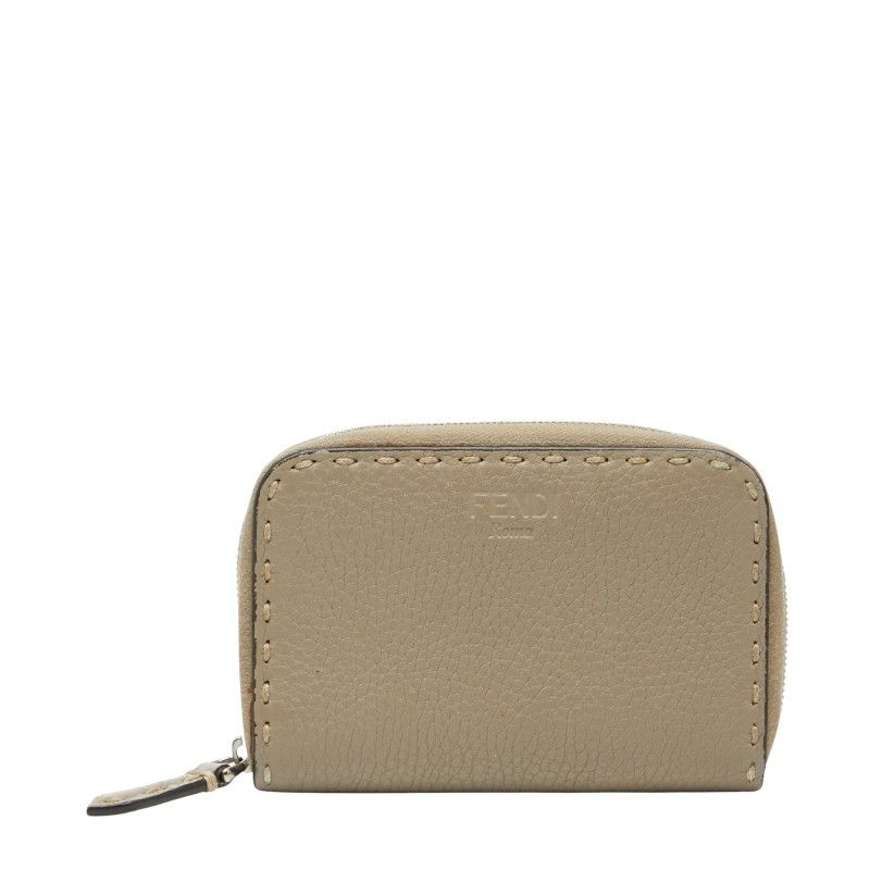FENDI コインケース フェンディ セレリア コインケース 小銭入れ 8M0313 グレージュ レザー