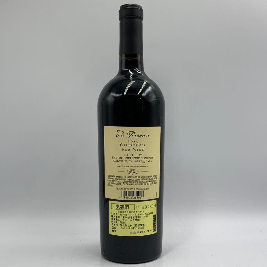 ザ・プリズナー 2019 750ml 15% カリフォルニアワイン - メルカリ