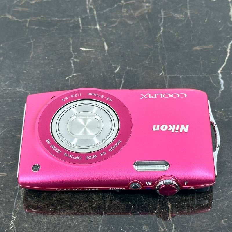 美品】Nikon COOLPIX S3300 ピンク 1600万画素 6倍ズーム 26mm広角 手
