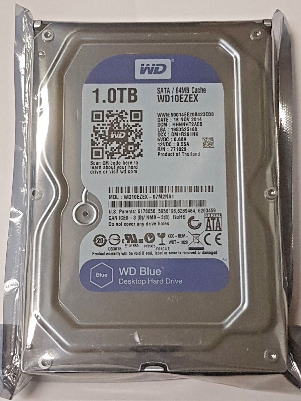 1 TB SATA Western Digital WD10EZEX-07M2NA1 7200RPM 64MB HDD 3.5