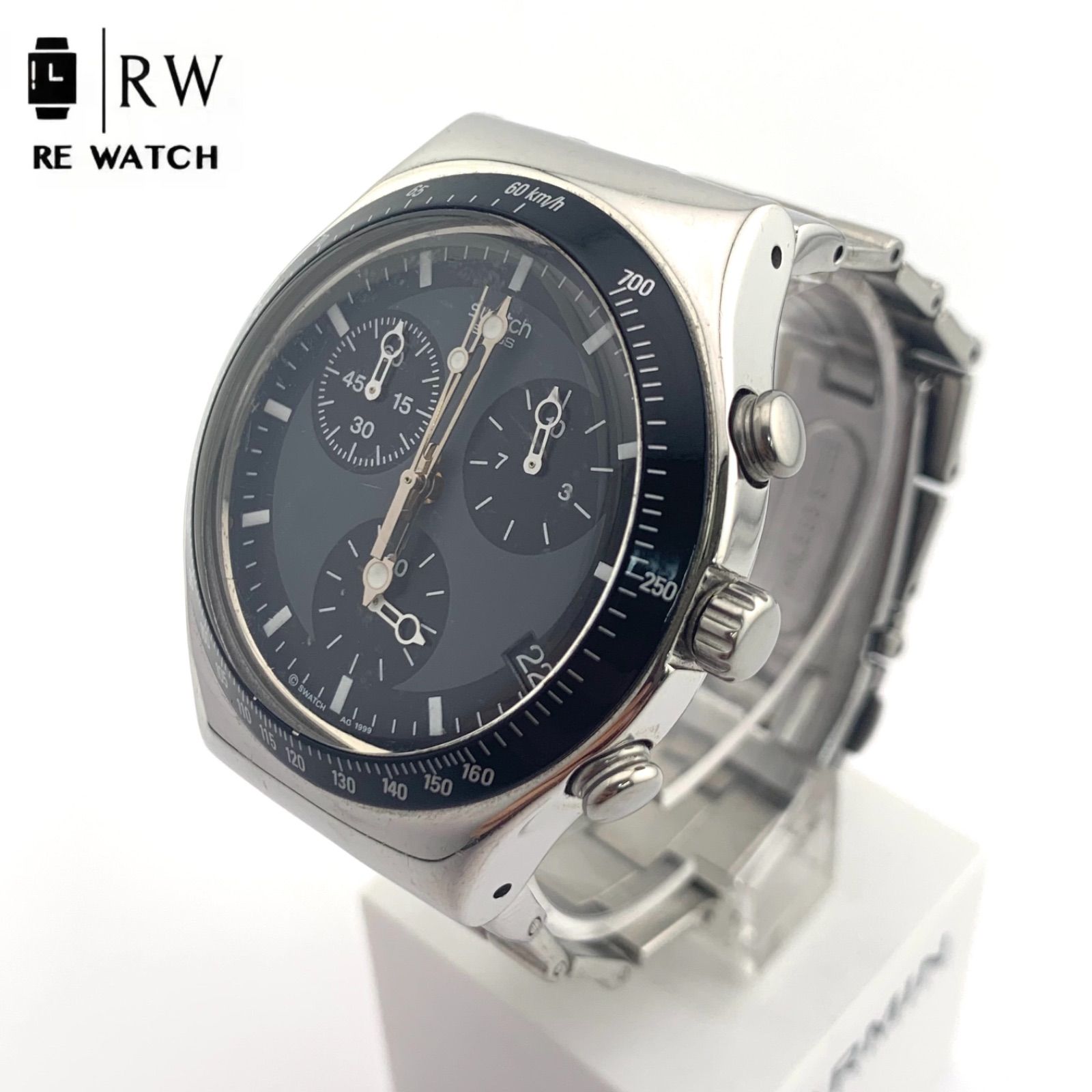 中古】SWATCH AG 1999 クロノグラフ ブラック Swatch 0 スウォッチ 