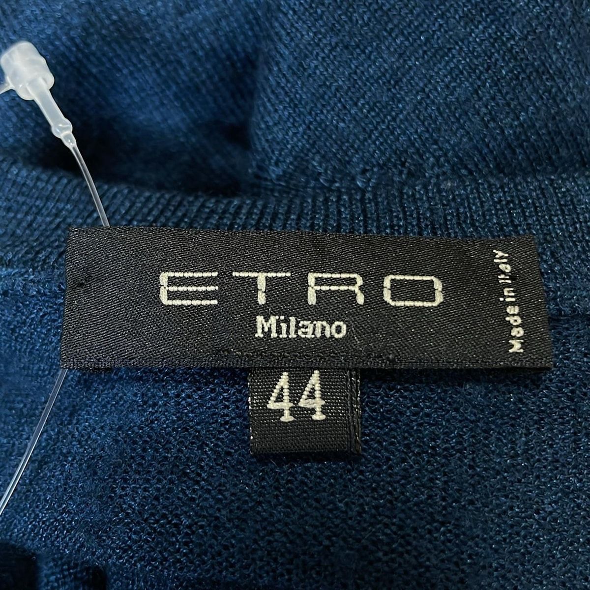 ETRO シルクと毛の長袖 サイズ44 ETRO(エトロ) 長袖セーター サイズ44 L レディース美品 - ネイビー