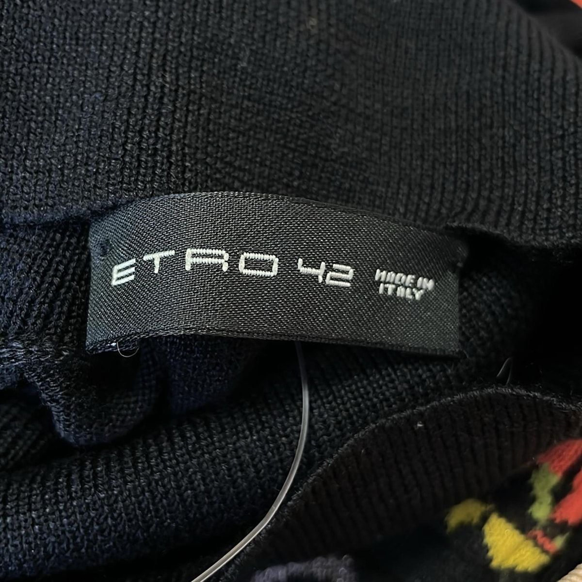 ETRO(エトロ) 長袖セーター サイズ42 M レディース美品 - 黒×オレンジ