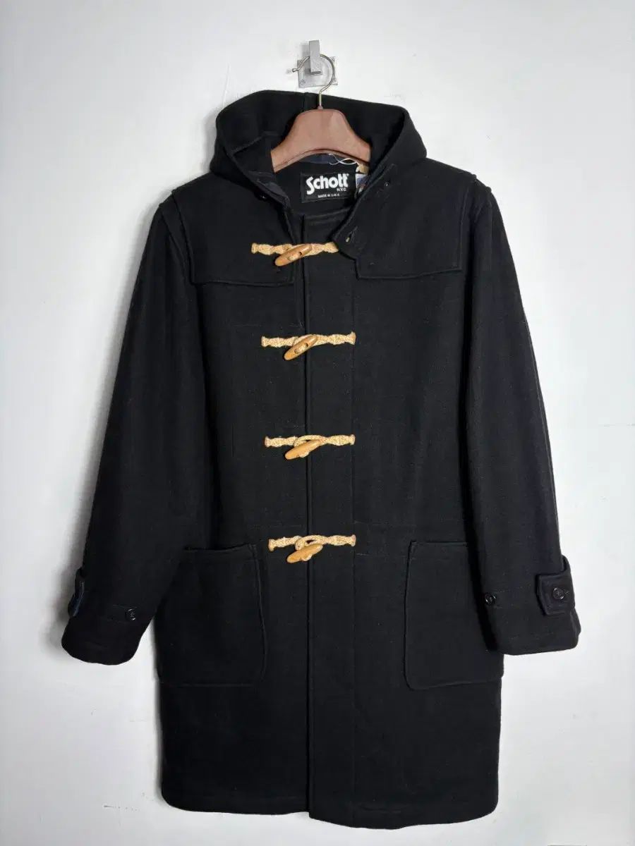 Schott ショート ブラック ダッフルコート - メルカリ