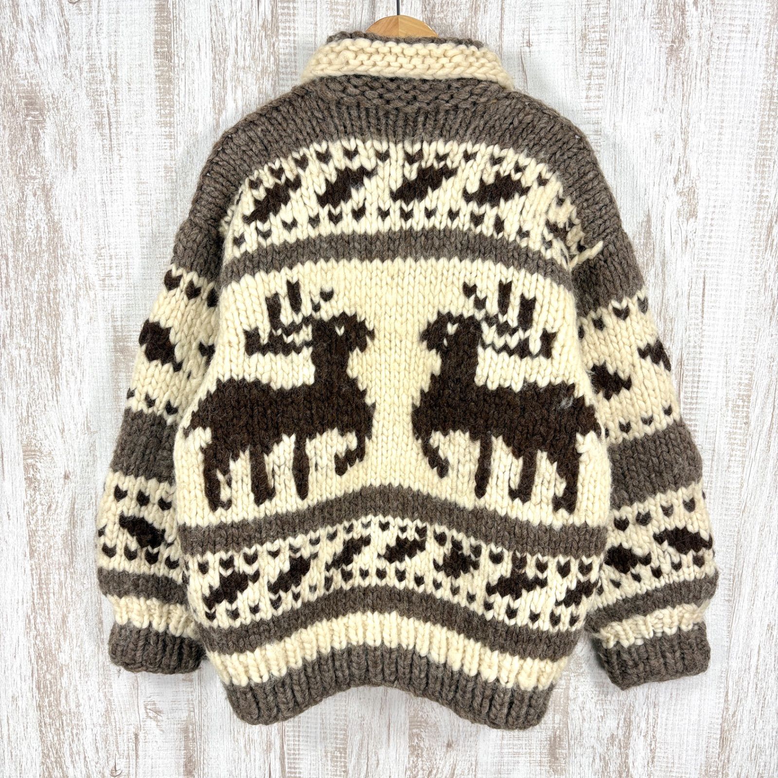 美品 希少 カナダ製 カウチンベスト メープルボタン トナカイ柄 XL相当 美品 希少 カナダ製 カウチンベスト メープルボタン トナカイ柄 XL相当