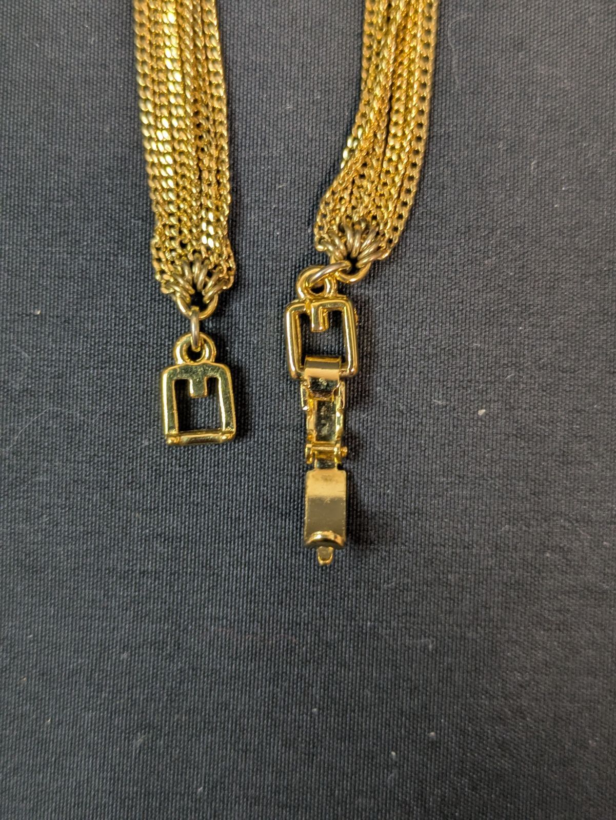 GIVENCHY ジバンシィ メッシュチェーンネックレス 多連 ゴールドカラー